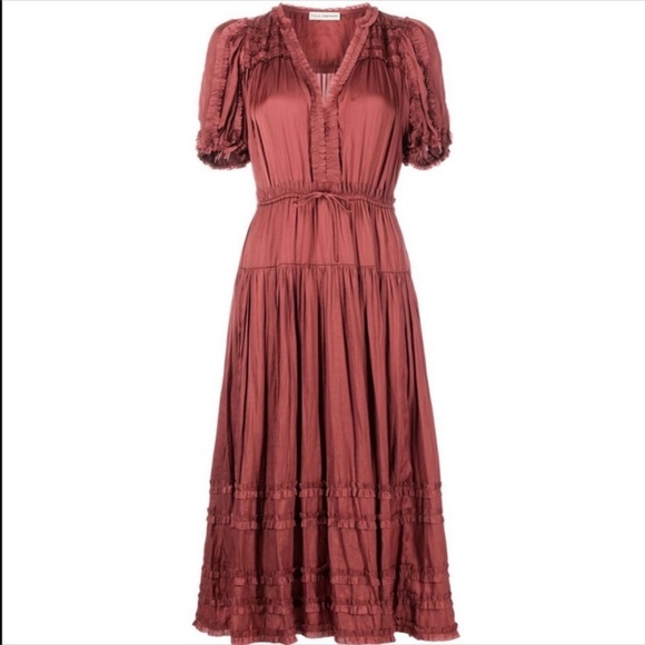 ULLA JOHNSON Rose Dress in desert rose Sz 10 - Picture 5 of 6